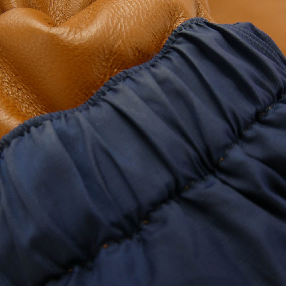 A BATHING APE アベイシングエイプ 23AW 001DNJ801006M レザー クラシック ダウンジャケット ブラウン系 L【中古】