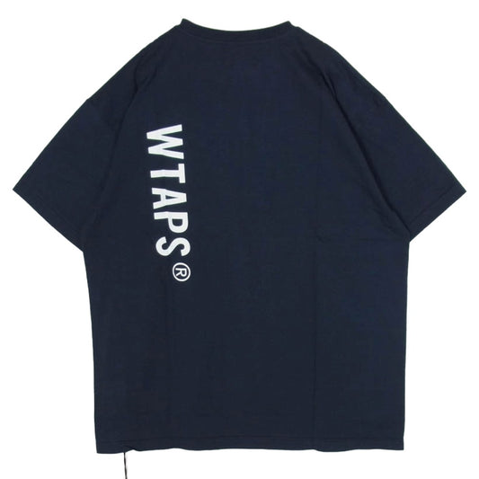 WTAPS ダブルタップス 24SS 241ATDT-STM04S SIGN SS フルロゴ フロントプリント クルーネック 半袖 Tシャツ カットソー ネイビー系 3【極上美品】【中古】