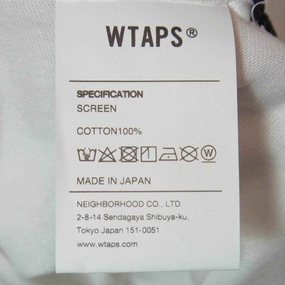 WTAPS ダブルタップス 22SS 221PCDT-ST04S WTVUA SS COTTON バックロゴプリント Tシャツ 半袖カットソー ホワイト系 4【新古品】【未使用】【中古】