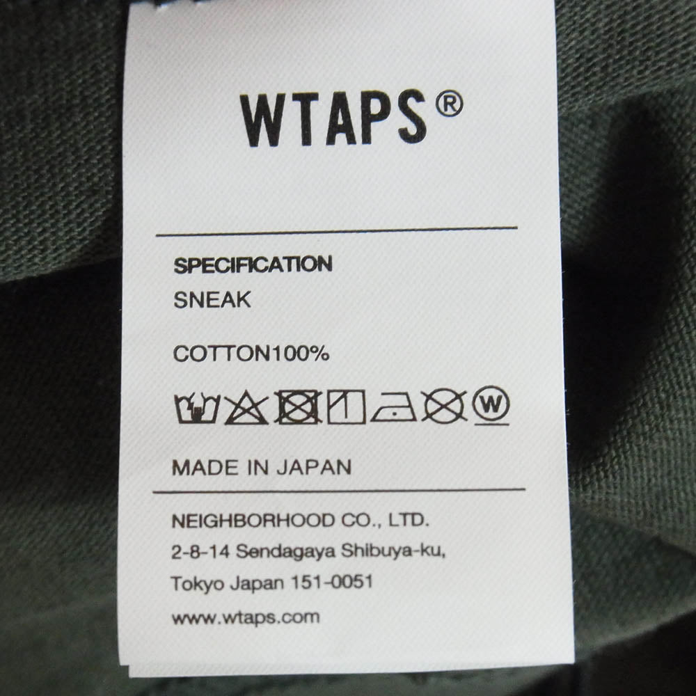 WTAPS ダブルタップス 25SS 251ATDT-STM09S TNNL SS COTTON トンネル クルーネック コットン Tシャツ 半袖 カットソー グリーン系 4【極上美品】【中古】