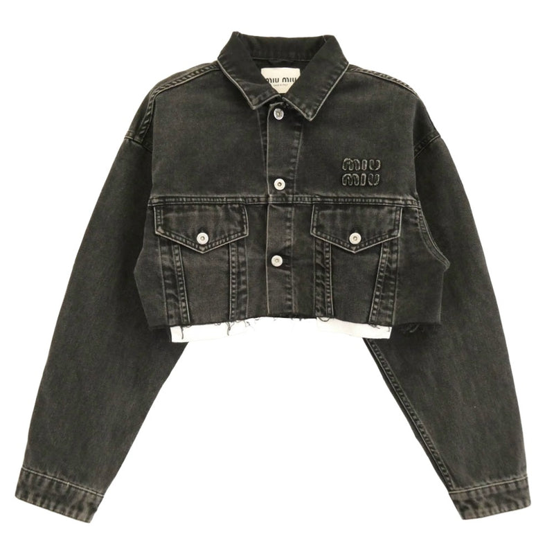 新作【MIUMIUミュウミュウ】☆クロップドデニムジャケット☆ miumiu