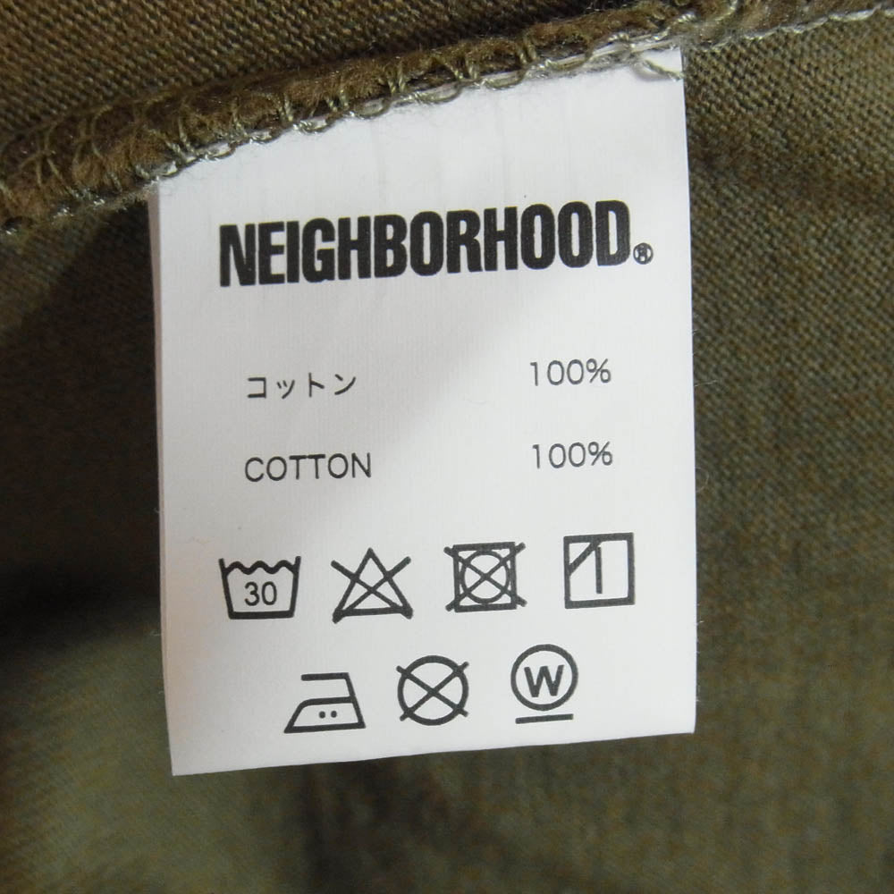 NEIGHBORHOOD ネイバーフッド 22AW 222PCNH-ST12 NH TEE-12 ロゴ フロントプリント クルーネック Tシャツ 半袖カットソー OLIVE DRAB XL【新古品】【未使用】【中古】