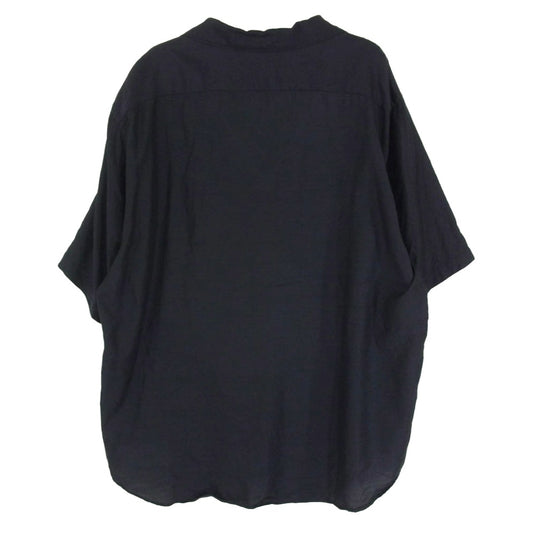 COMOLI コモリ 22SS V01-02023 ウール シルク 半袖 スキッパーシャツ ネイビー系 3【中古】