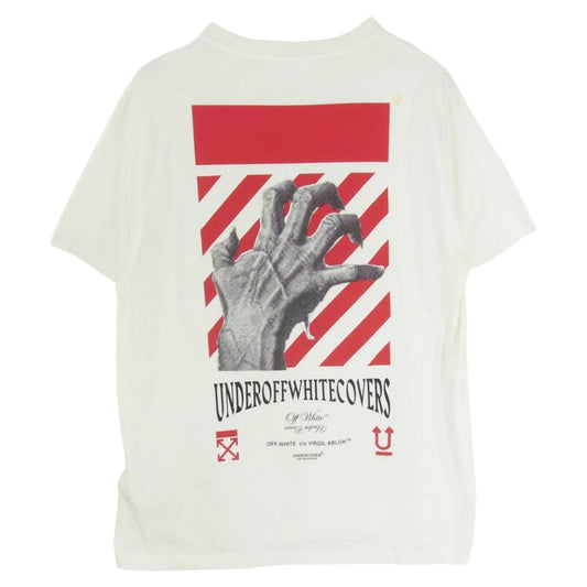 OFF-WHITE オフホワイト 19AW OMAA061G19877011 × UNDERCOVER HAND DART TEE アンダーカバー ハンド バックプリントデザイン クルーネック 半袖 Tシャツ ホワイト系 M【中古】