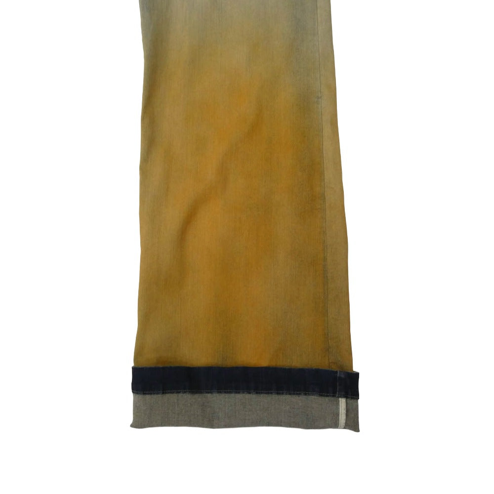 Rick Owens リックオウエンス 24SS DS01D1327-SKYDE DRKSHDW ダークシャドウ GETH BELAS ゲスベラワイド ドローコード ジーンズ デニムパンツ インディゴブルー系 オレンジ系 M【美品】【中古】