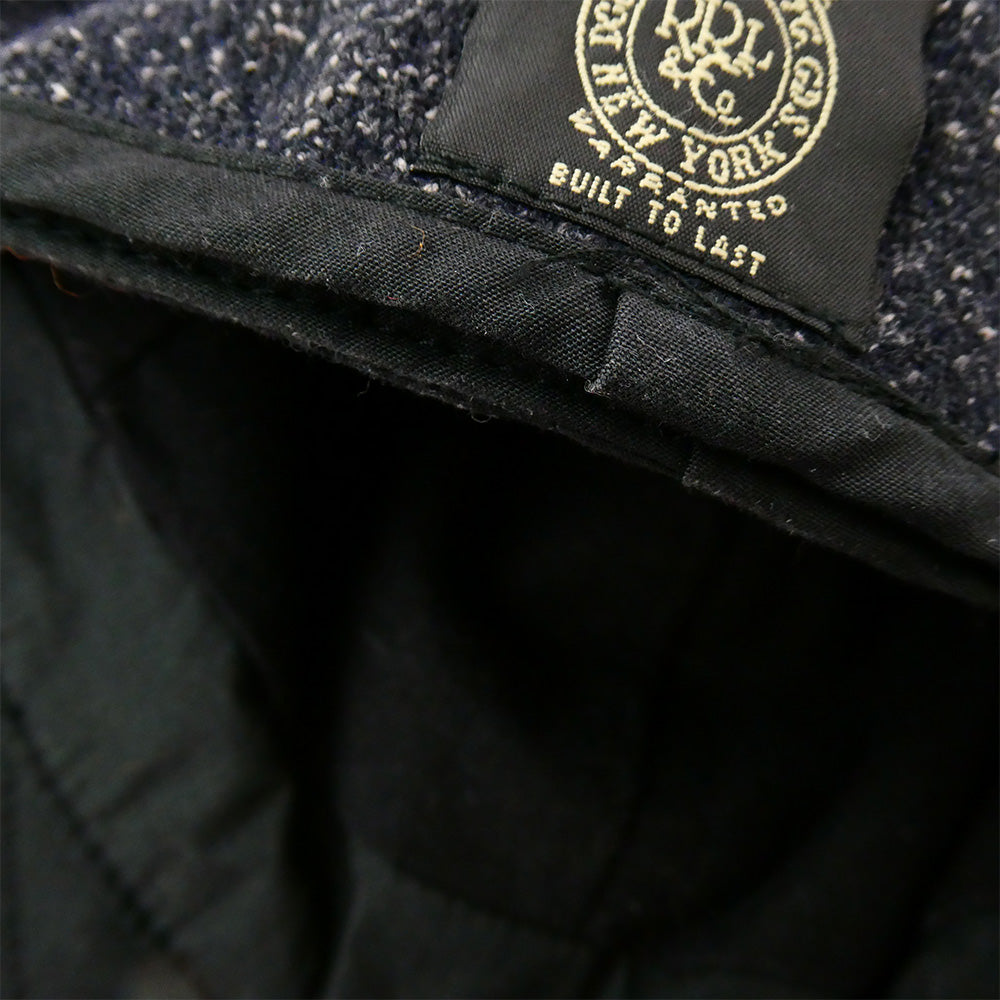 RRL ダブルアールエル ウール シルク混 ハンティング キャップ 帽子 ネイビー系 ブラック系 L【中古】