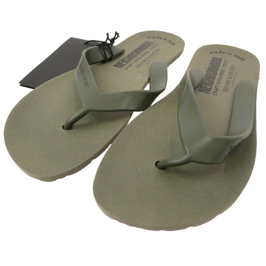 NEIGHBORHOOD ネイバーフッド 22SS 221EIHRN-FW01 HENRY&HENRY RB-SANDAL ヘンリーアンドヘンリー ラバー サンダル ビーチ サンダル グリーン系 41/42【新古品】【未使用】【中古】