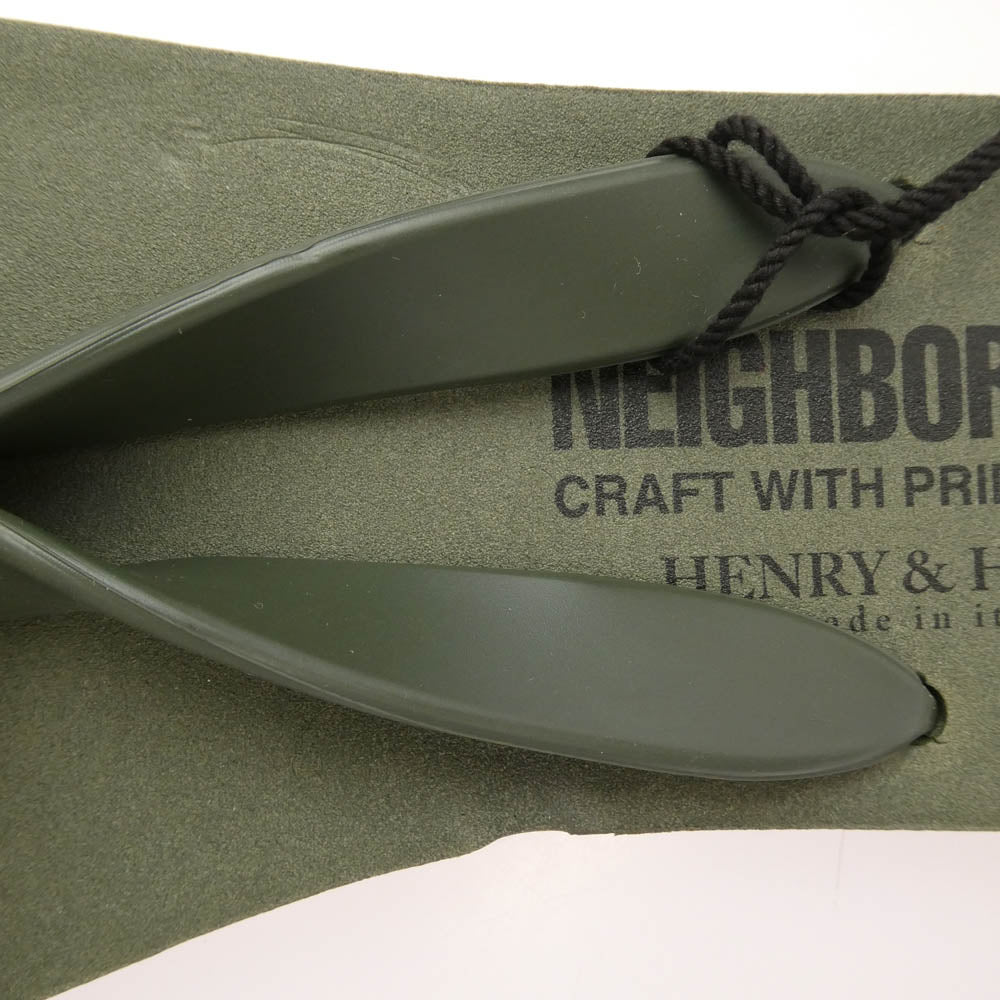 NEIGHBORHOOD ネイバーフッド 22SS 221EIHRN-FW01 HENRY&HENRY RB-SANDAL ヘンリーアンドヘンリー ラバー サンダル ビーチ サンダル グリーン系 41/42【新古品】【未使用】【中古】