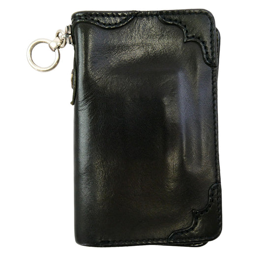 L.S.D エルエスディー ラウドスタイルデザイン Loud Style Design LSD シルバー925ウォレットリング付き レザー ミドルウォレット 財布 ブラック系【中古】