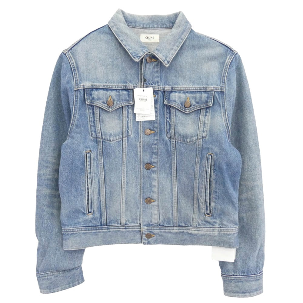 CELINE セリーヌ 23SS 2Q623206T Vシェイプトラッカー ピズモウォッシュ デニムジャケット【極上美品】【中古】 CELINE セリーヌ 23SS 2Q623206T Vシェイプトラッカー ピズモ