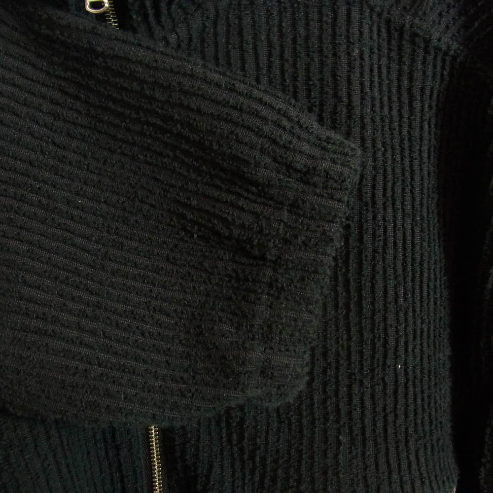 ANCELLM アンセルム ANC-CT96 CUT STRIPE HALF ZIP PULL OVER SHIRT BLACK カットストライプ ハーフジップ プルオーバー シャツ ブラック系 2【中古】