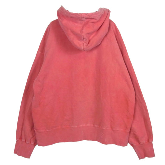 ANCELLM アンセルム ANC-CT91 DYED DAMAGE HOODIE RED 製品染め ダメージ加工 フーディー プルオーバー パーカー レッド系 2【中古】