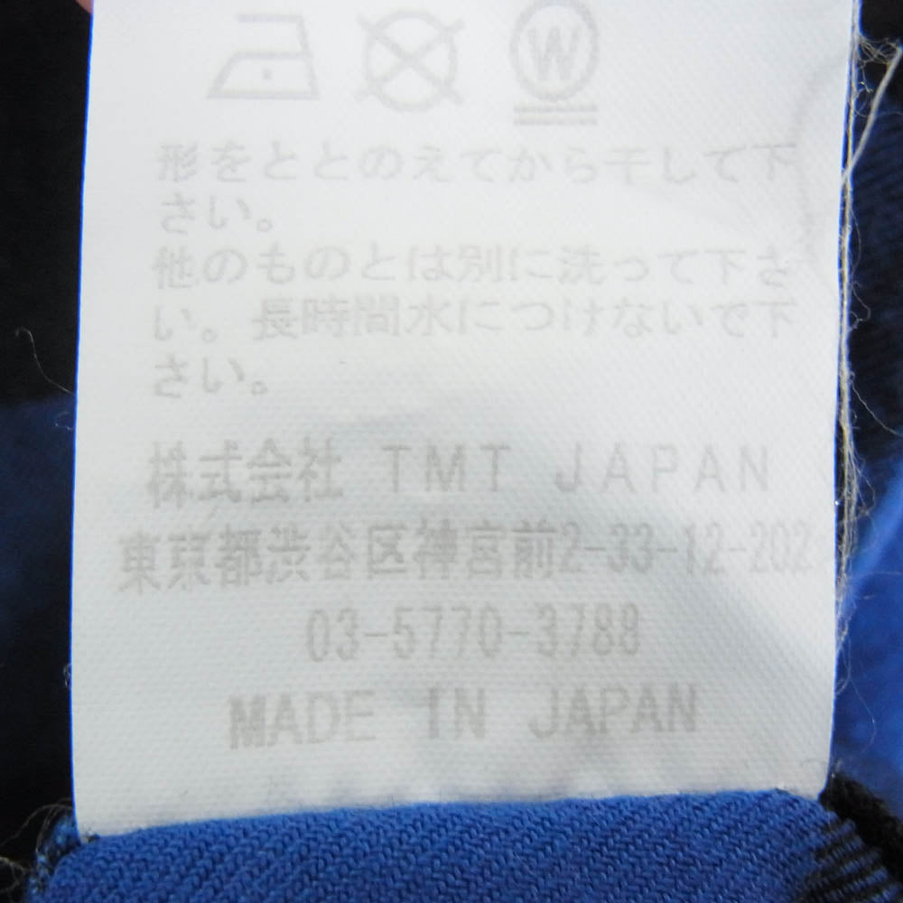 TMT ティーエムティー TSH-S1907 チェック 半袖 シャツ ブルー系 S【中古】