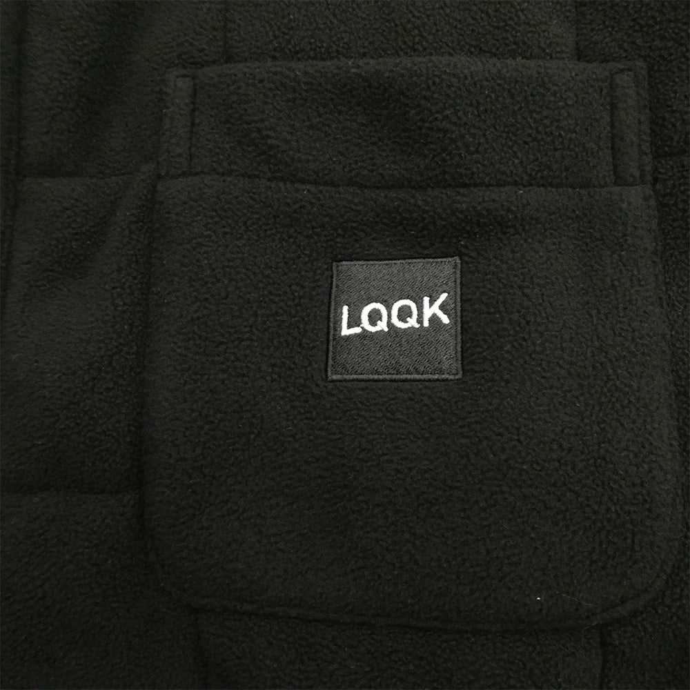 ルックスタジオ 24AW LQA24SH04 QUILTED BUTTON DOWN キルテッド ボタン ダウン フリース シャツ ジャケット ブラック系 XL【中古】