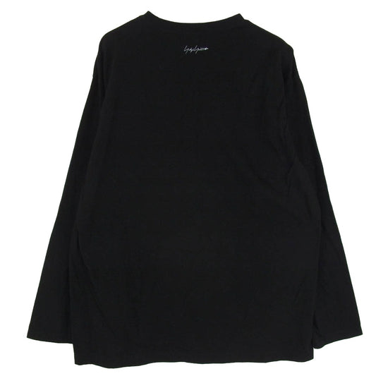 Yohji Yamamoto ヨウジヤマモト F0-T50-051B ロゴ 長袖 ロング Tシャツ ブラック系 4【中古】