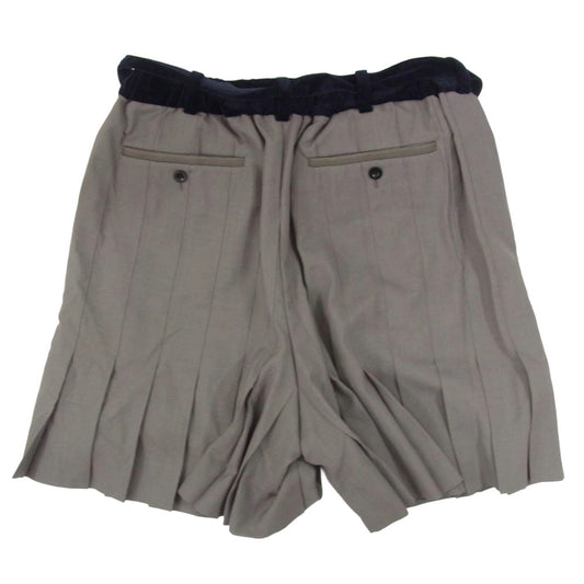 Sacai サカイ 23SS 23-02954M SUITING SHORTS スーチングショーツ イージーウエスト プリーツショートパンツ キュロットパンツ スカート チャコール系 2【中古】