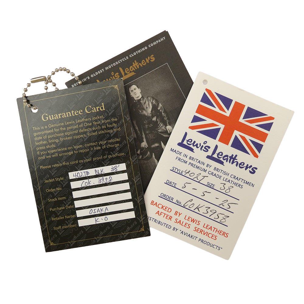 Lewis Leathers ルイスレザー 402T 英国製 Lightning ライトニング ブリティッシュシープスキン ライダースジャケット ブラック系 38【中古】