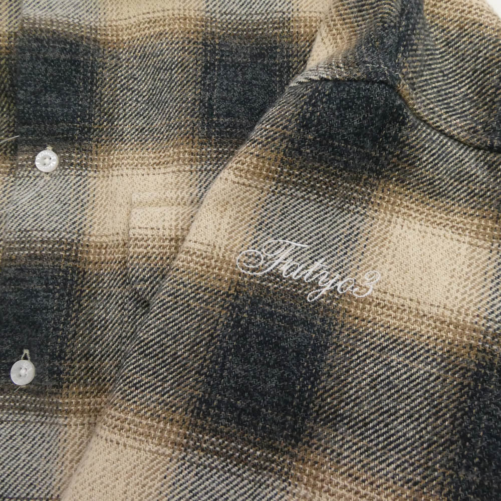 FAT エフエーティー F32410-SH02-AB オンブレチェック ネルシャツ 長袖シャツ ベージュ系 FAT【中古】