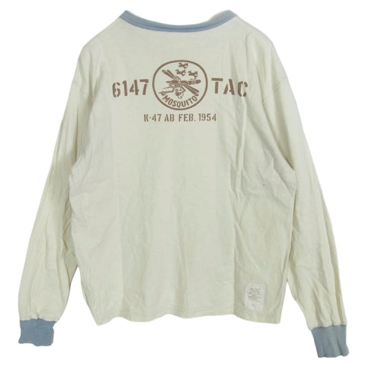 TOY'S McCOY トイズマッコイ TMC1851 MARILYN MONROE USO Tour マリリンモンロー プリント 長袖カットソー アイボリー ベージュ系 M【中古】