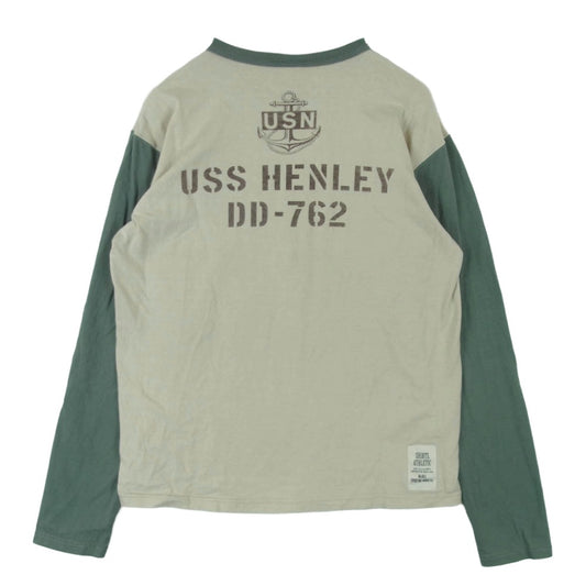 TOY'S McCOY トイズマッコイ TMC2356 MARILYN MONROE U.S.S.HENLEY マリリンモンロー プリント 長袖 カットソー ベージュ系 グリーン系 M【中古】