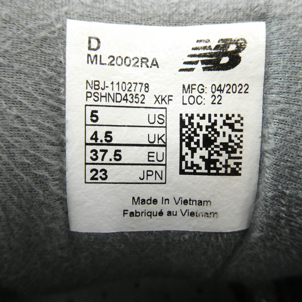 NEW BALANCE ニューバランス ML2002RA 2002R ローカット スニーカー グレー系 23cm【中古】