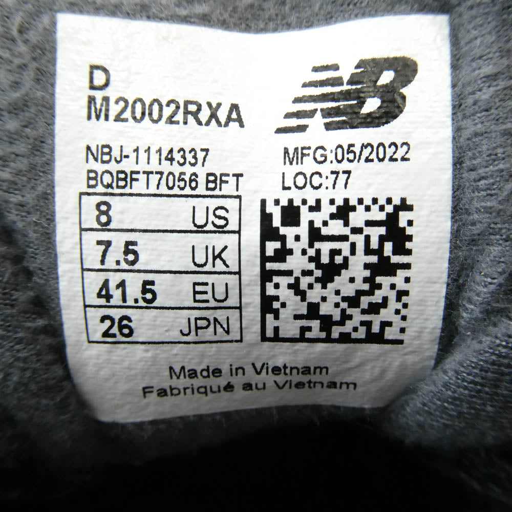 NEW BALANCE ニューバランス M2002RXA 2002R GORE-TEX ローカット スニーカー グレー系 26cm【中古】
