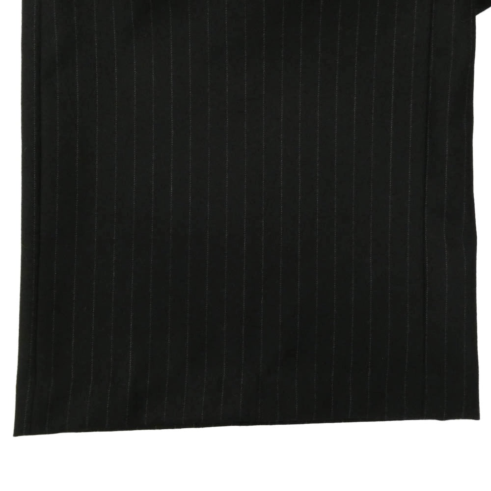 Sacai サカイ 24AW 24-07415 Chalk Stripe Pants ストライプ ベルテッド ウール ワイド スラックスパンツ ブラック系 2【中古】