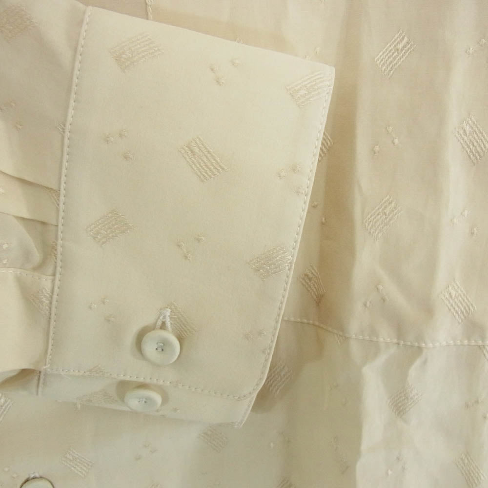 MARNI マルニ 25SS CUMU0348A0 GEOMETRIC JACQUARD SHIRT ジオメトリック ジャカード 長袖 シャツ ベージュ系 46【新古品】【未使用】【中古】