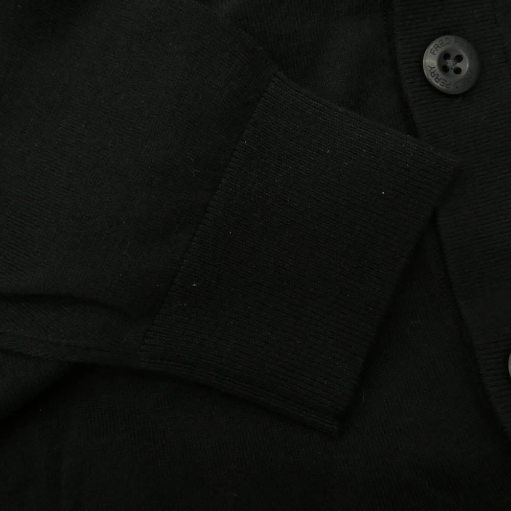 エスエスズィー FZ3268 11-15-1917-060-19-20 FRED PERRY フレッドペリー 別注 BEAMS ビームス ロゴ刺繍 Vネック ニット カーディガン ブラック系 L【新古品】【未使用】【中古】