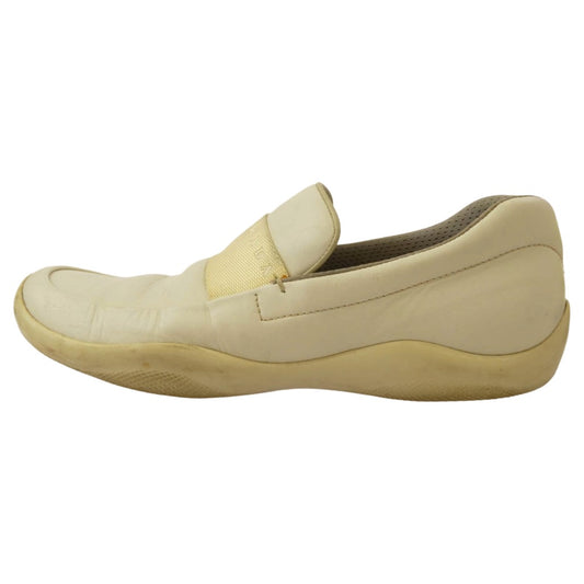 PRADA SPORTS プラダスポーツ D1023 ロゴ レザ- スリッポン ローファー ホワイト系 26.5cm【中古】