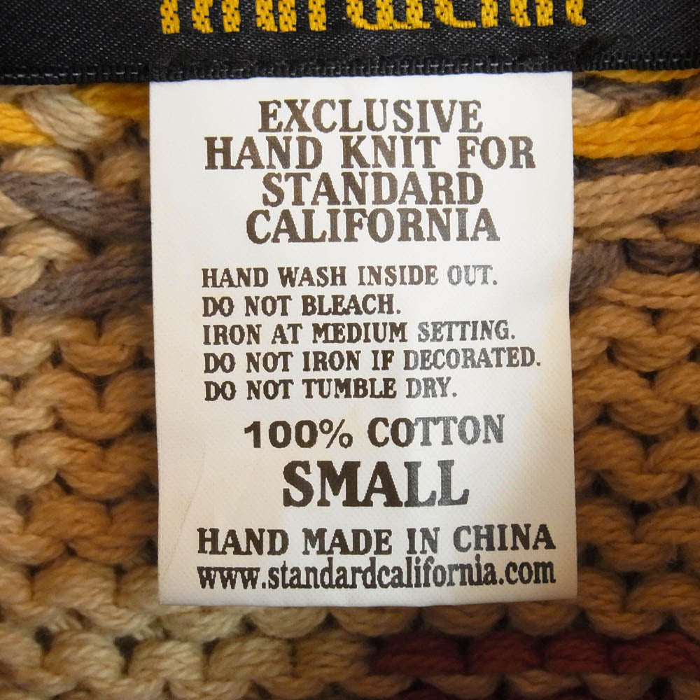 STANDARD CALIFORNIA スタンダードカリフォルニア KNITWEAR SD CARDIGAN BEIGE ショールカラー コットンニット カーディガン ベージュ系 S【中古】