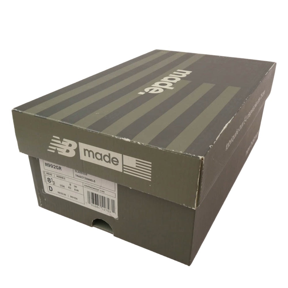 NEW BALANCE ニューバランス M992GR 992 USA製 ローカット スニーカー グレー系 26.5cm【中古】