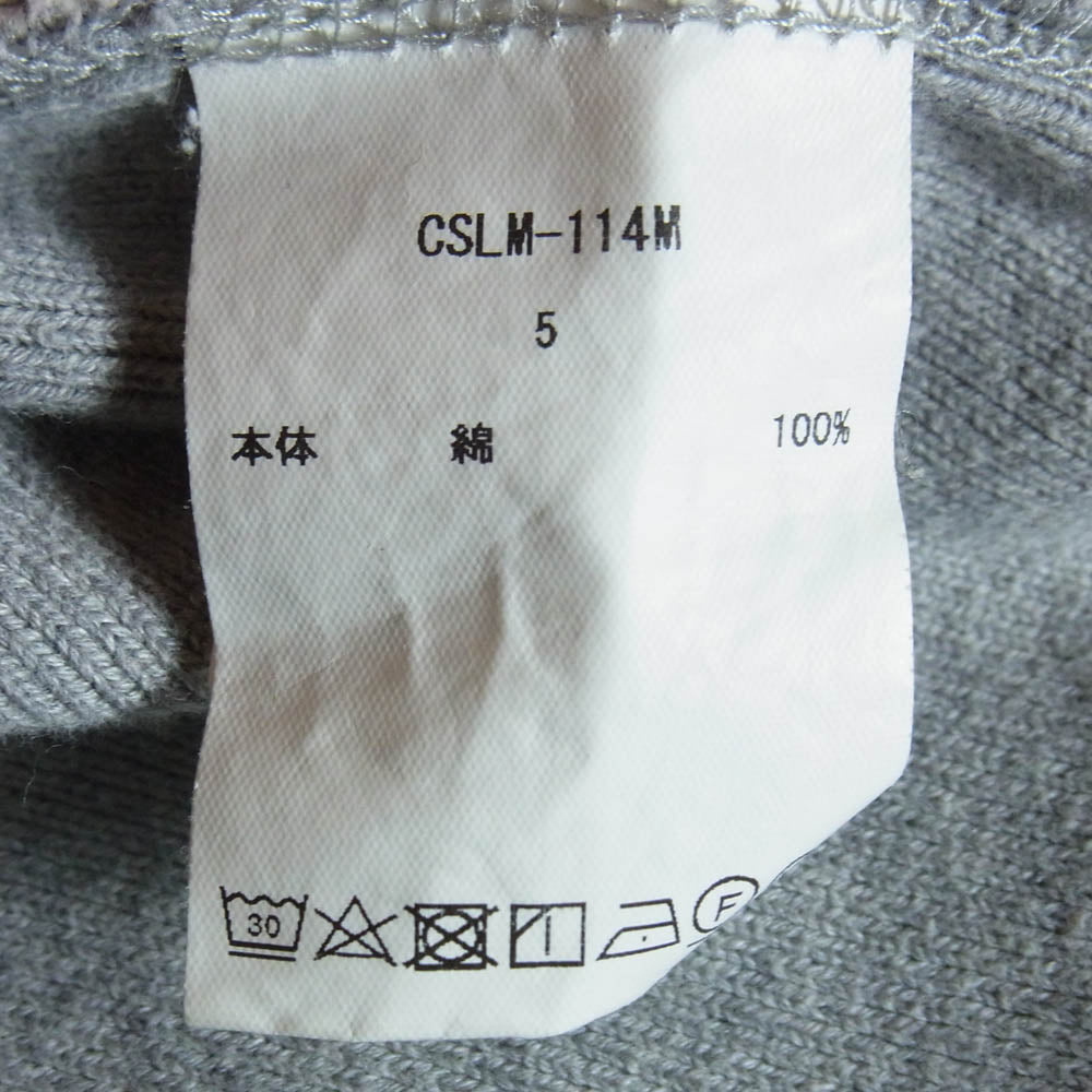 シオタ CSLM-114M Crewneck Sweatshirt スビンコットン吊り裏毛起毛 クルーネック スウェットシャツ トレーナー グレー系 5【中古】