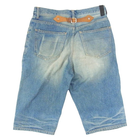 ISAMUKATAYAMA BACKLASH イサムカタヤマバックラッシュ 1133-06 クラッシュ加工 ダメージ加工 デニム ハーフ ショート パンツ インディゴブルー系 S【中古】