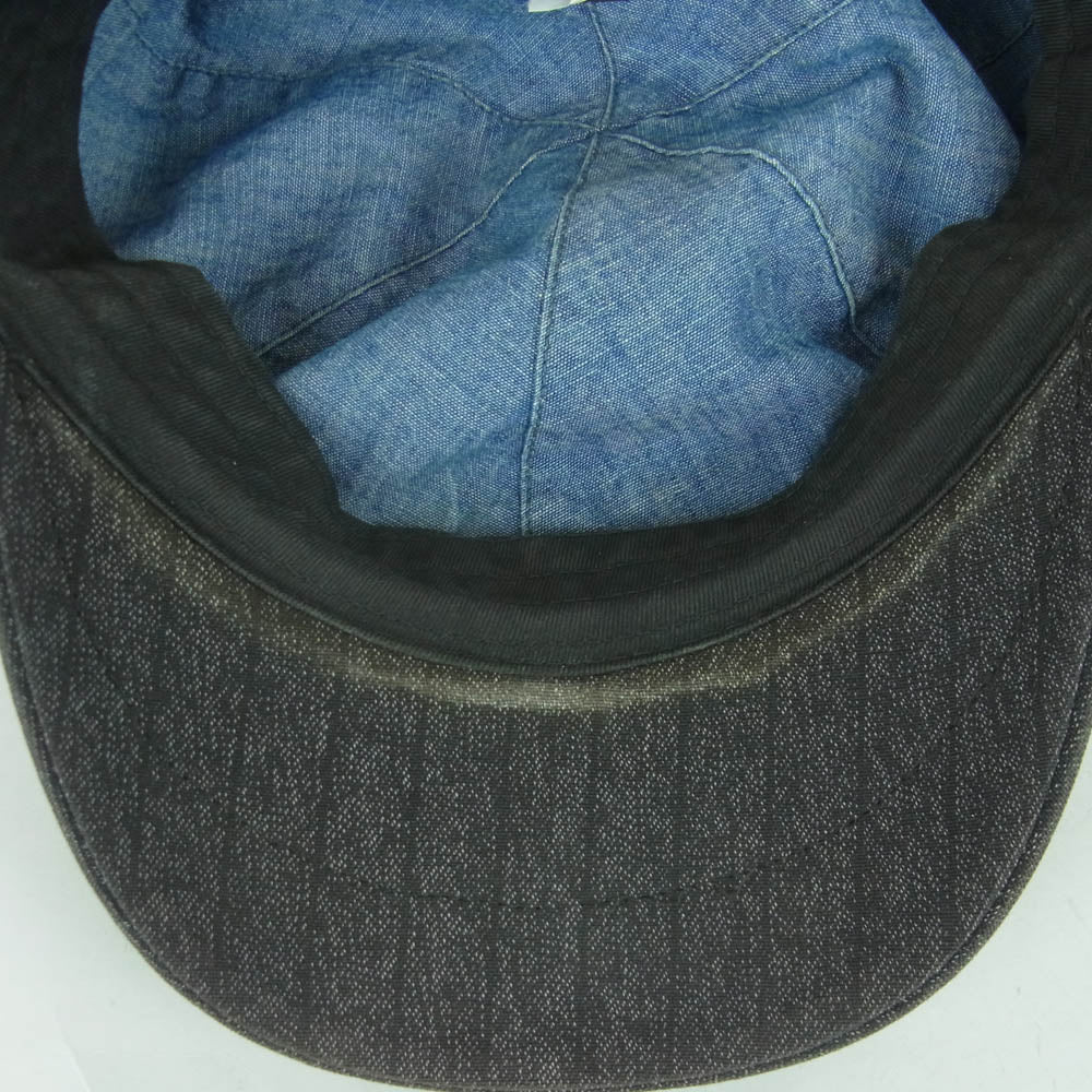 RRL ダブルアールエル ストライプ キャスケット 帽子 グレイッシュブラウン系 M 58cm【中古】