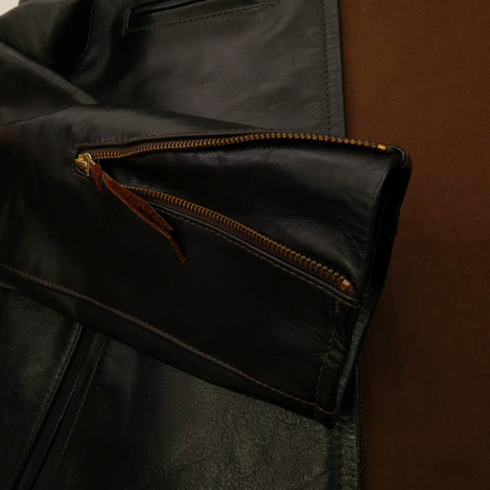 ワイツーレザー ホースハイド ポニーハイド レザー シングルライダース ジャケット ブラック系 40【中古】