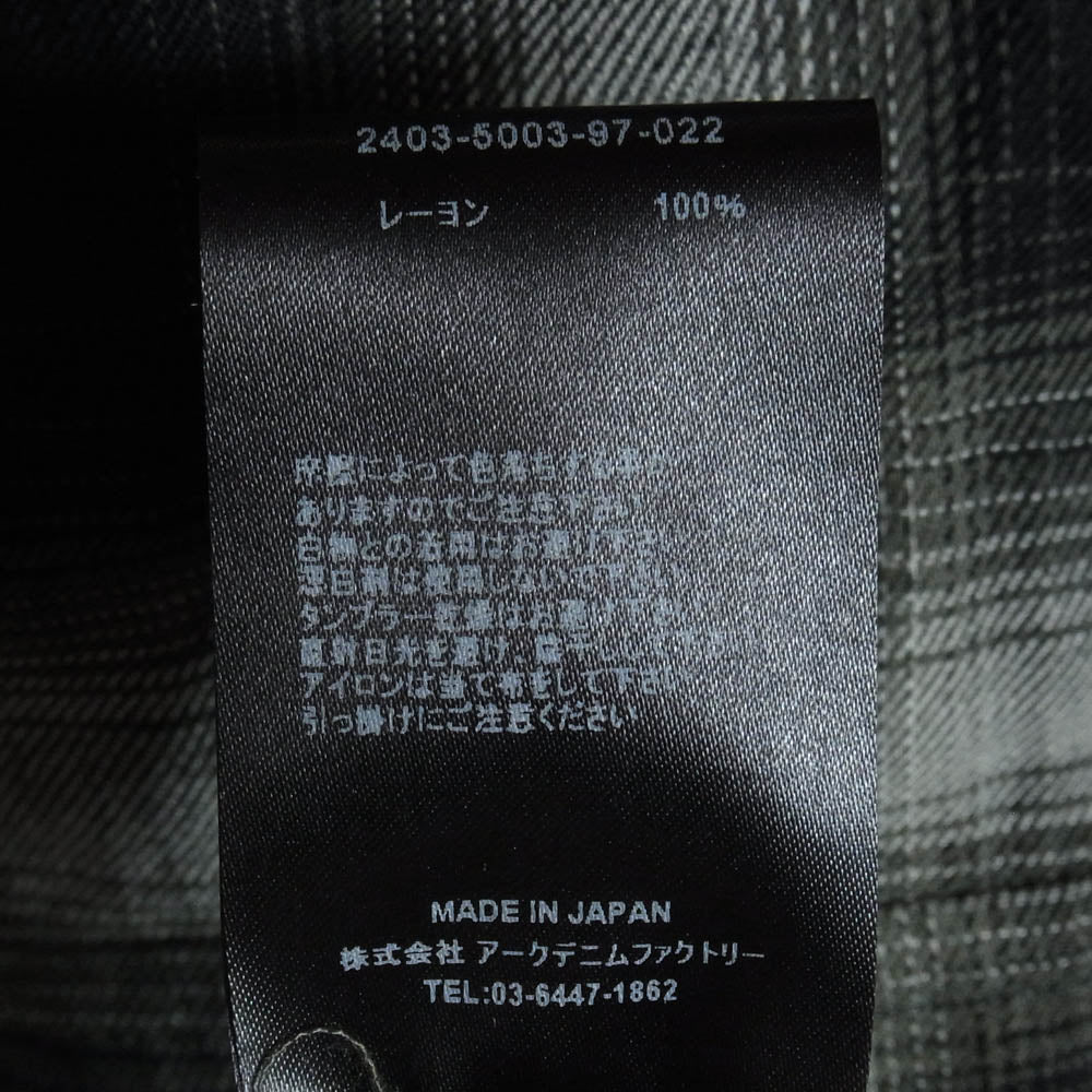 MINEDENIM マインデニム 2403-5003-97-022 Distortion Ombre Check L.Western SH ディストーション オンブレチェック 長袖 ウエスタン シャツ ブラック系 2【中古】