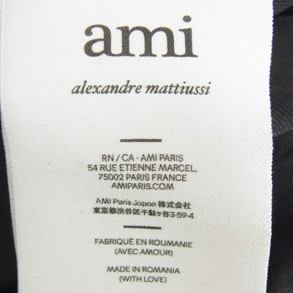AMI PARIS アミパリス HJK019.WV0037 WOOL ZIP UP BLOUSON ウール ジップアップ ショート ブルゾン ジャケット ブラック系 L【中古】