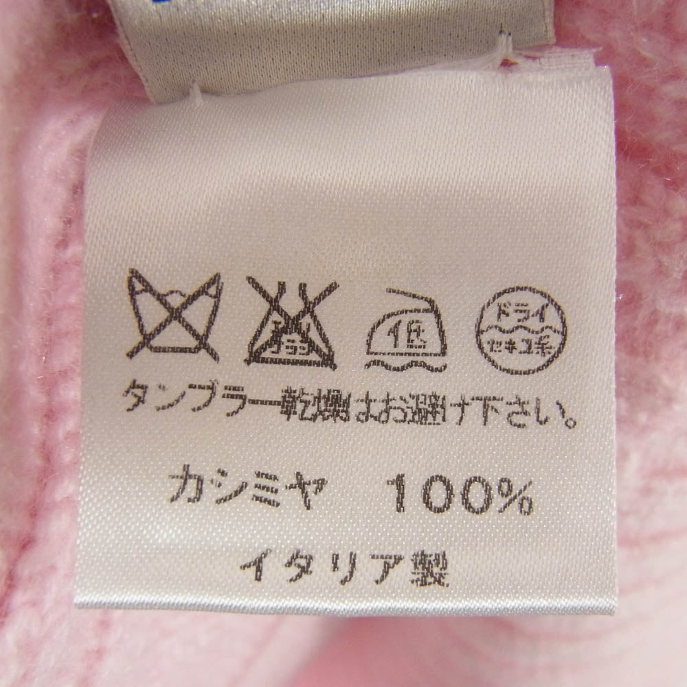 コルテディケル イタリア製 カシミヤ100% ハーフボタン ハイネック ニット ピンク系 サイズ表記無【中古】