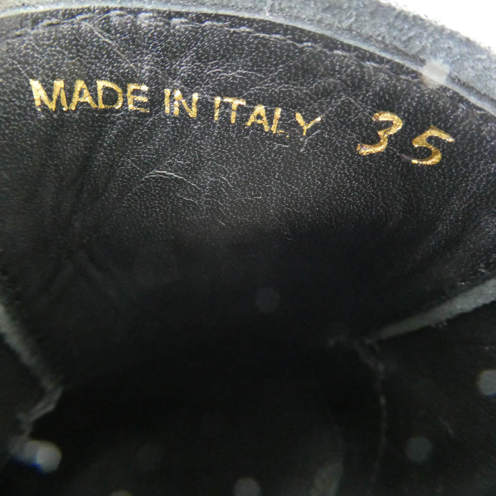 PRADA プラダ ウイングチップ プラットフォーム レザー シューズ ブラック系 35【中古】