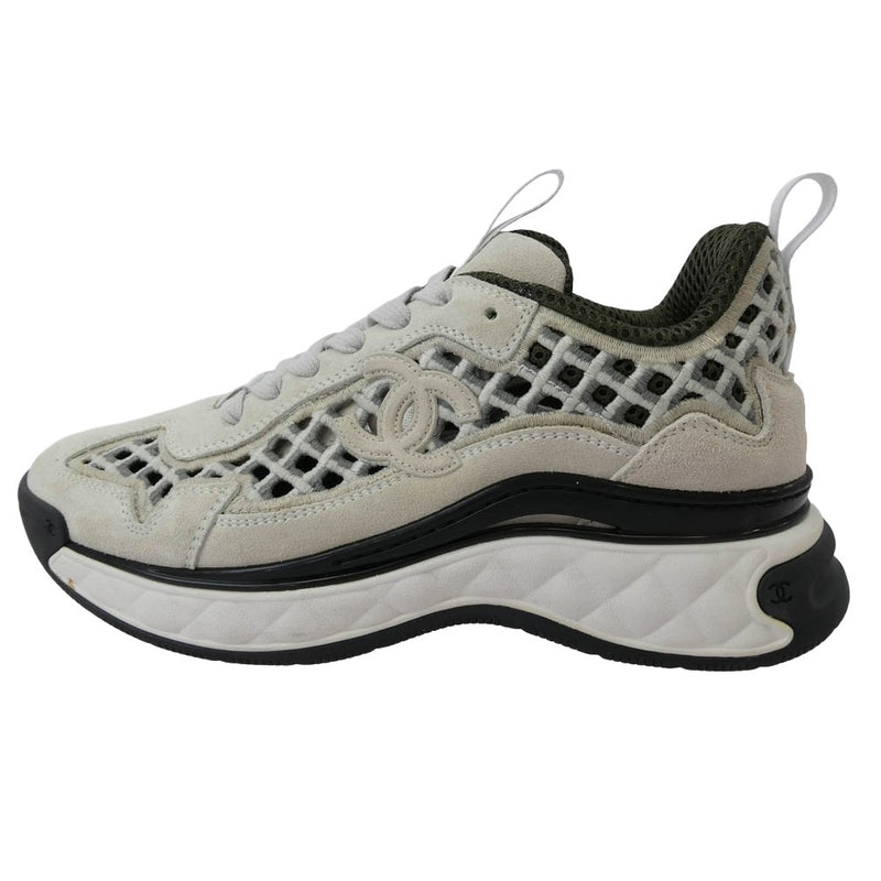 シャネル　ココマーク スエード ローカットスニーカー　37 CHANEL - CHANEL / シャネル | ココマーク スエード レザー ローカット