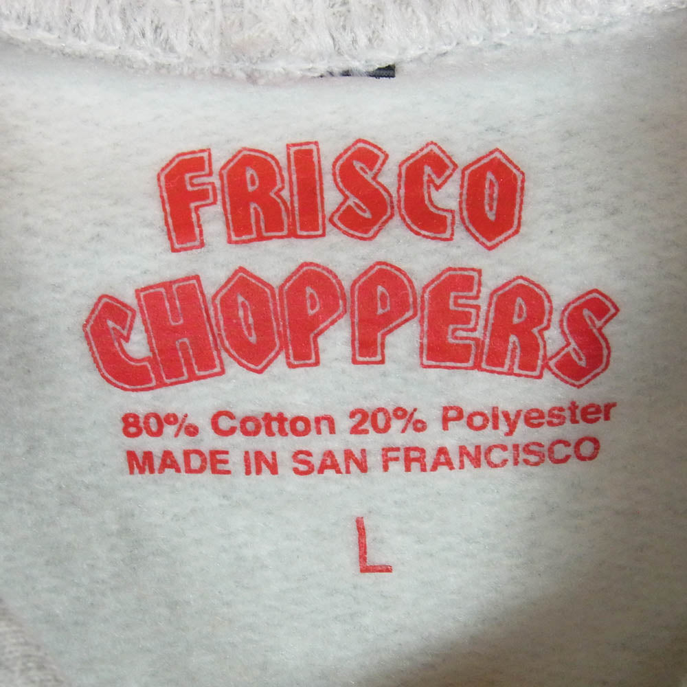 415 クロージング US アス Frisco Choppers Hoodie フリスコチョッパーズ フーディー パーカー グレー系 L【中古】
