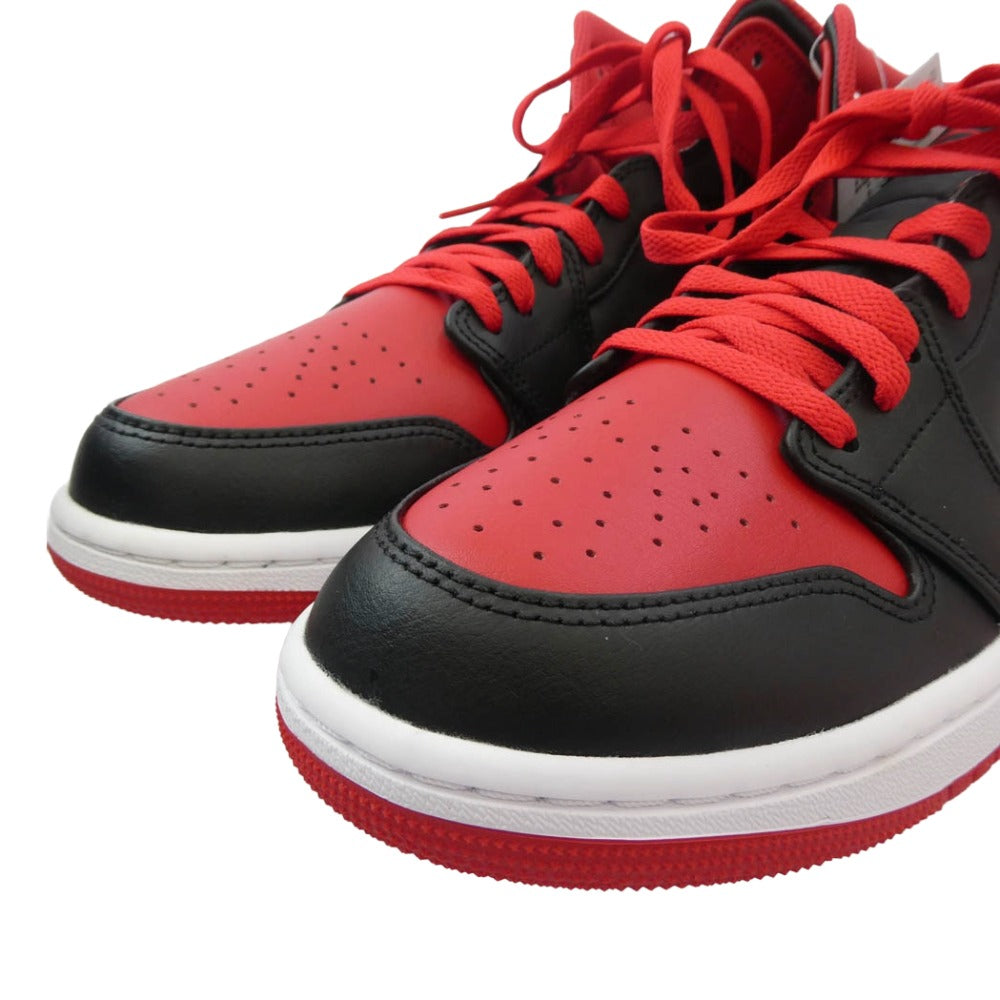 NIKE ナイキ DQ8426-060 AIR JORDAN 1 MID BRED TOE エア ジョーダン ミッド ブレッド トゥ スニーカー ブラック系 レッド系 27.5cm【新古品】【未使用】【中古】