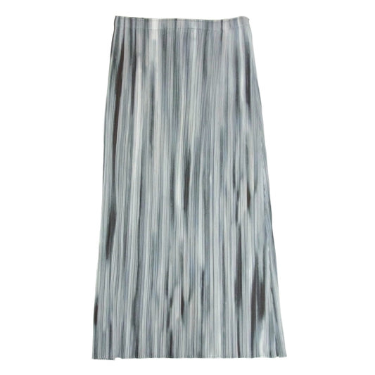 PLEATS PLEASE プリーツプリーズ イッセイミヤケ PP51-JG646 プリーツ加工 グラデーションストライプ ロング スカート グレー系 3【中古】