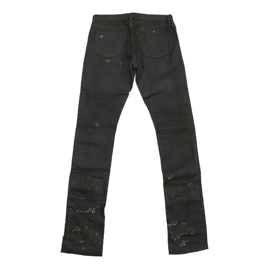 DIOR HOMME ディオールオム 04SS 4EH1018686 エディ期 Strip デストロイ加工 コーティング デニム パンツ ブラック系 32【中古】