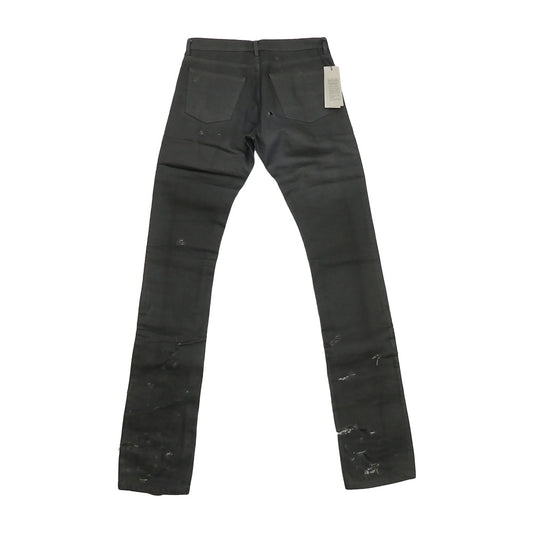 DIOR HOMME ディオールオム 04SS 4EH1018686 エディ期 Strip デストロイ加工 コーティング デニム パンツ ブラック系 30【極上美品】【中古】