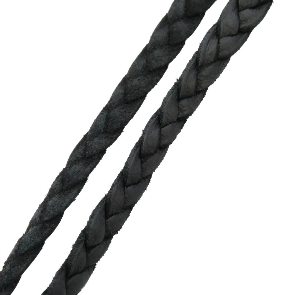 BILL WALL LEATHER ビルウォールレザー 18KスムースCクロス付き レザーブレード ミュージシャンズ ネックレス シルバー系 ブラック系【中古】