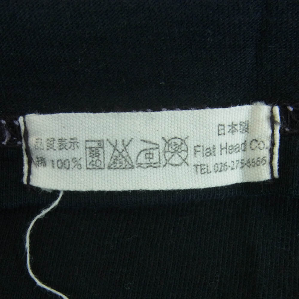 THE FLAT HEAD ザフラットヘッド ROUTE 66 ルート66 プリント クルーネック 半袖 Tシャツ 日本製 ブラック系 38【中古】