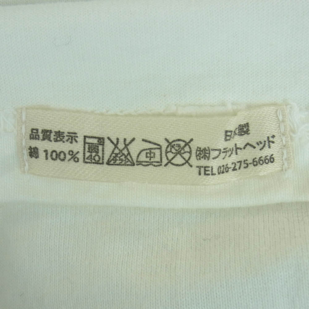 THE FLAT HEAD ザフラットヘッド GOLDEN EAGLE ゴールデンイーグル プリント クルーネック 半袖 Tシャツ オフホワイト系 38【中古】