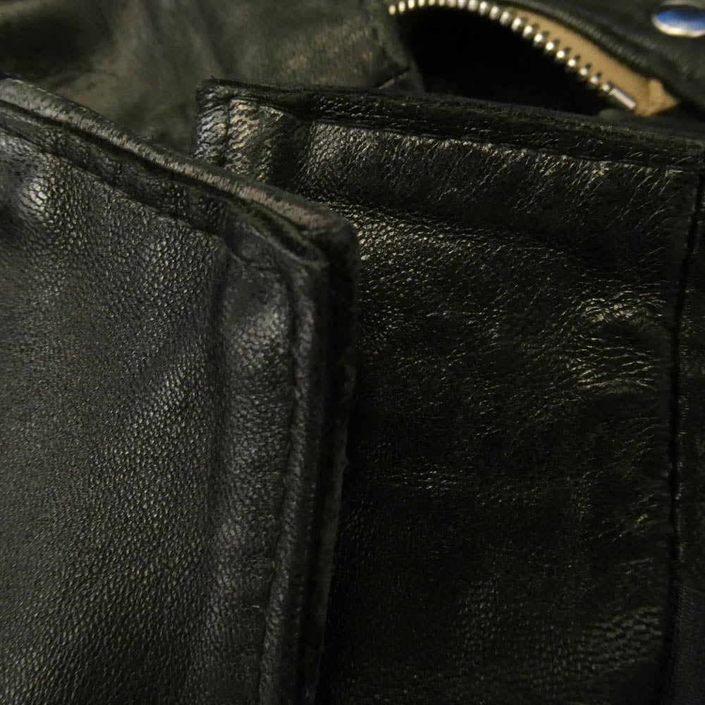 Lewis Leathers ルイスレザー 英国製 391T LIGHTNING TIGHT FIT ライトニング シープスキン ライダース ジャケット ブラック ブラック系 38【中古】